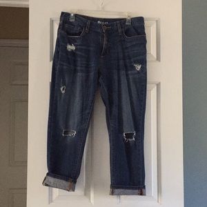 Stylus Boyfriend Crop distressed jeans size 10